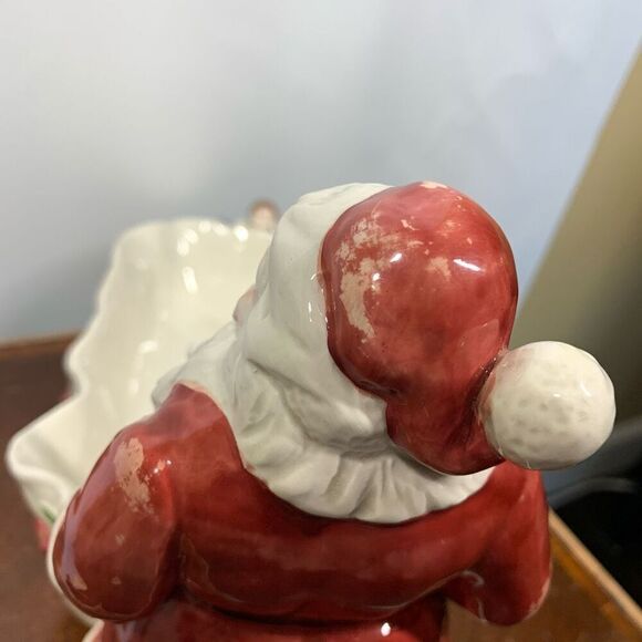 Fitz and Floyd 1987 Ceremic Santa Christmas Decorative Dish Red White  8"x12" - Picture 10 of 10